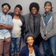 The Hood Incubator, standing: Co-founder and Economic Director Ebele Ifedigbo; organizer Linda Grant; Director of Communications Juell Stewart; co-founder and Political Director Lanese Martin. In front: Co-founder and organizer Biseat Horning.